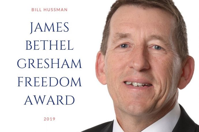 Bill Hussman Awarded the James Bethel Gresham Freedom Award