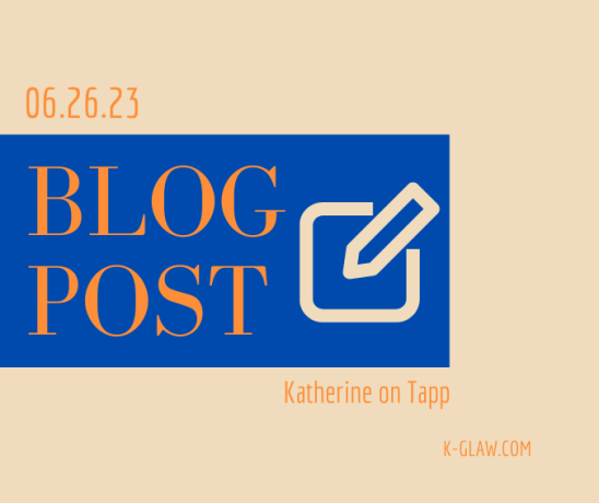 Katherine on Tapp: Check out her new blog post!